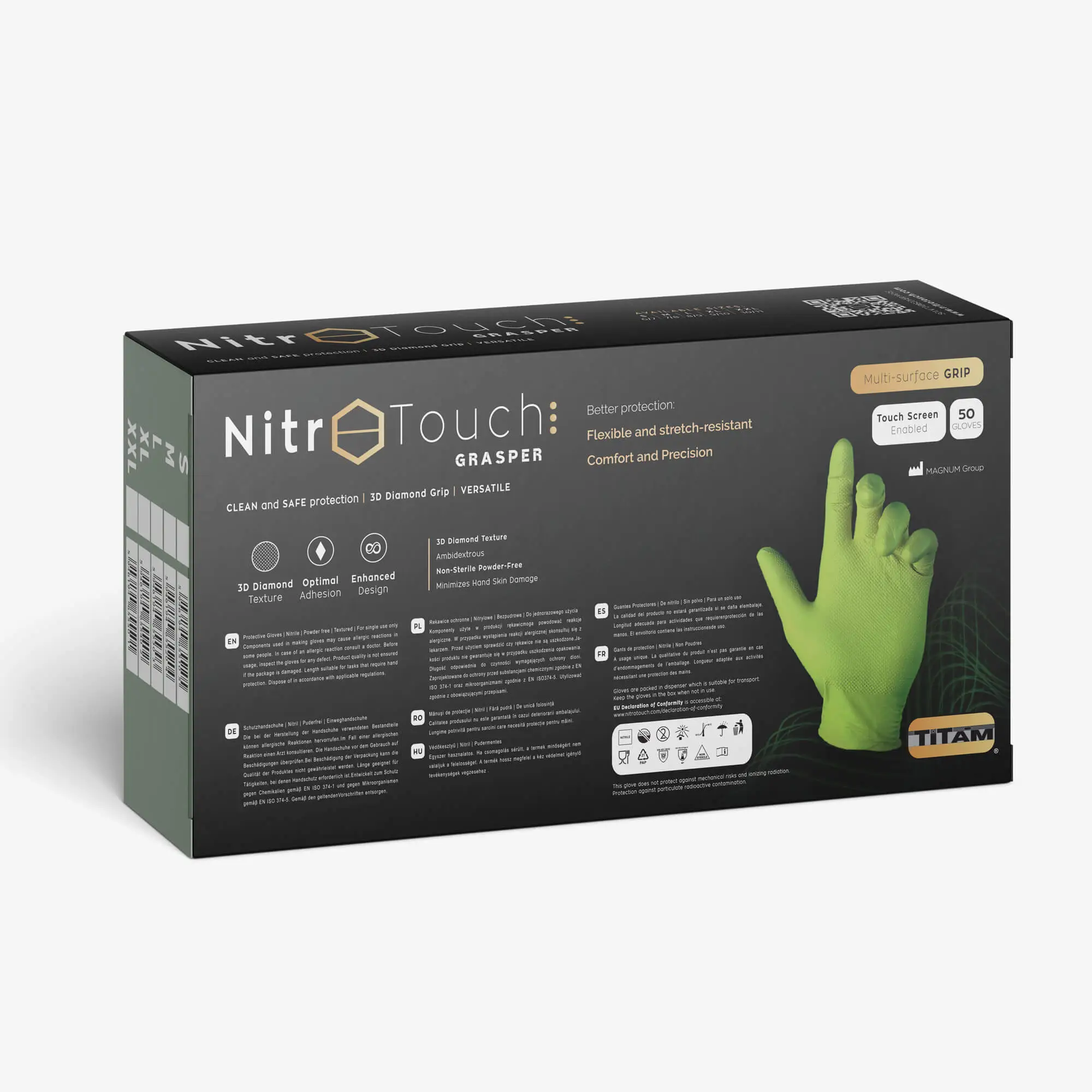Mănuși Nitril Nitro Touch Grasper - Verde Neon - imagine 5