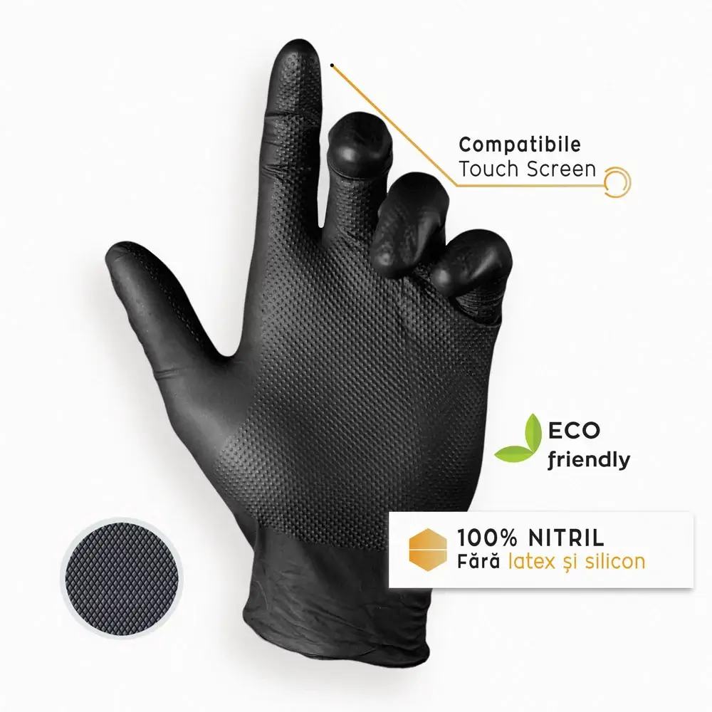 Mănuși Nitril Nitro Touch Grasper - Negru - imagine 3