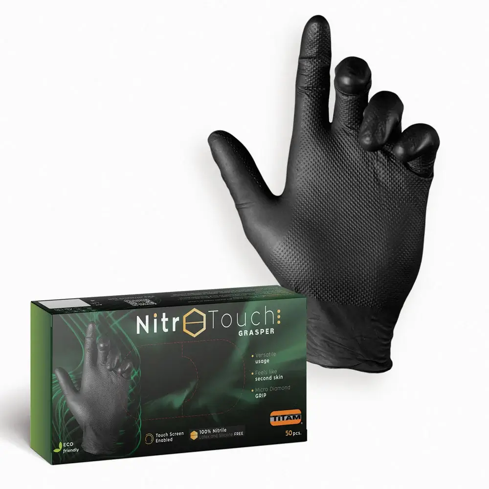 Mănuși Nitril Nitro Touch Grasper - Negru
