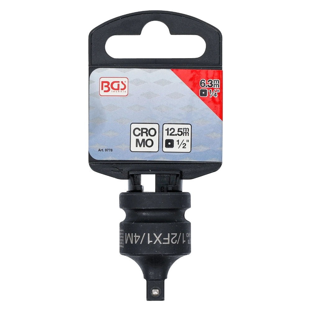 Adaptor impact 1/2 la 1/4 – pătrat interior 12,5 mm / exterior 6,3 mm BGS 9778 - imagine 2