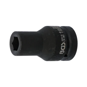 Cheie tubulară de impact 19 mm, 6 colțuri 25 mm