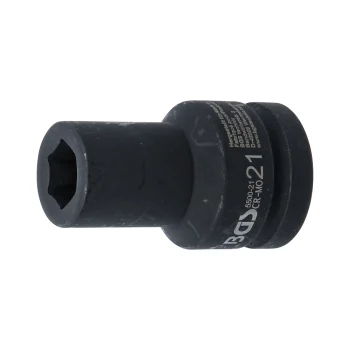 Cheie tubulară de impact 21 mm, 6 colțuri 25 mm