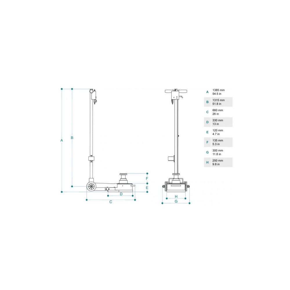Cric pneumatic hidraulic Cattini YAK 312 60/30/15 t - imagine 2