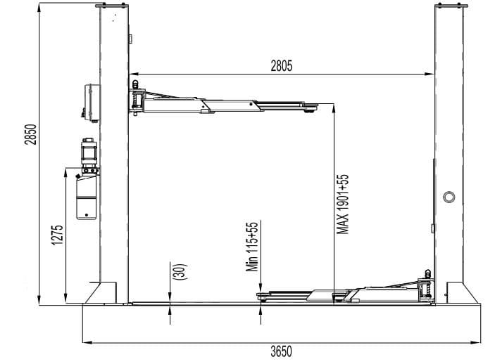 Elevator auto două coloane Invento EL‑250L 5 t - imagine 3