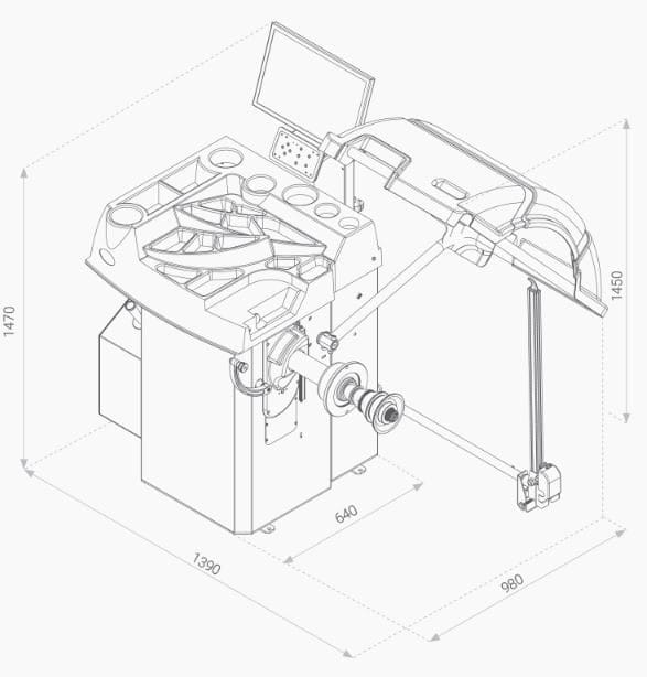 Mașină echilibrat roți Invento VB 510S 3D cu frână automată și sonar - imagine 7