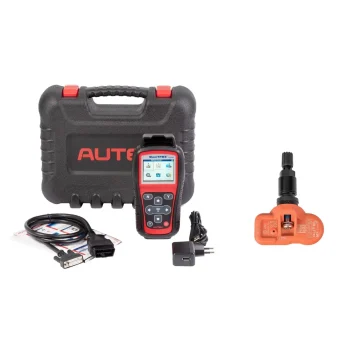 Kit TPMS 433 MHz Autel – MX-Sensor Valvă Metalică Neagră (80 bucăți) + Tester TS508WF