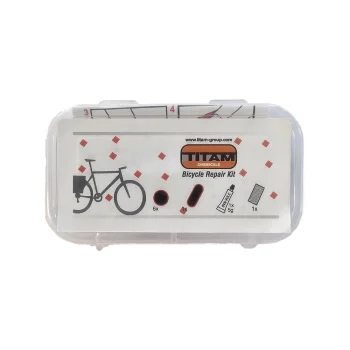 Set reparație cameră bicicletă cu petice și soluție – TITAM